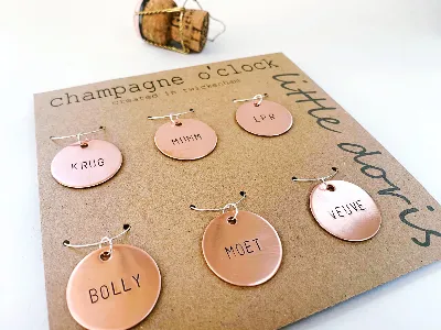 champagne wine glass charms