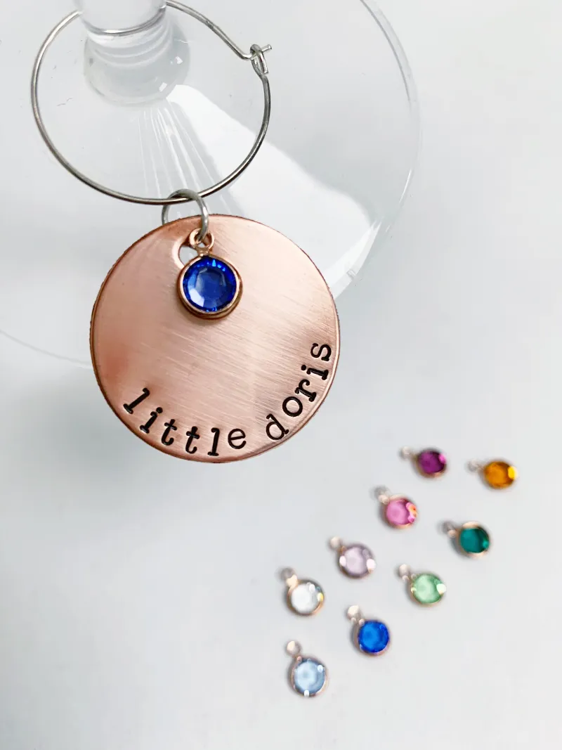 Personalised wine charm