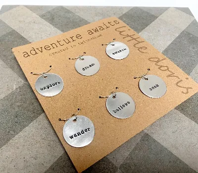 adventure awaits wine glass charms