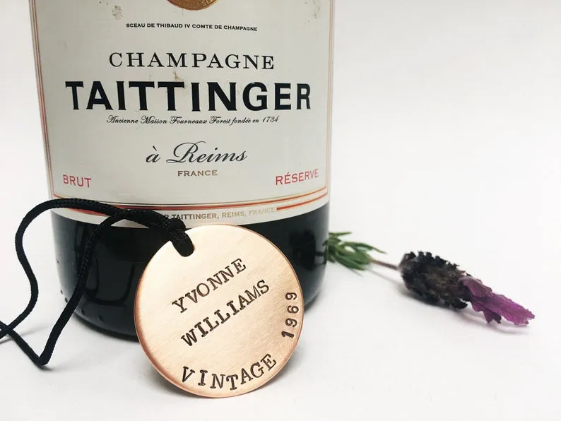 gift tag, personalised bottle tag