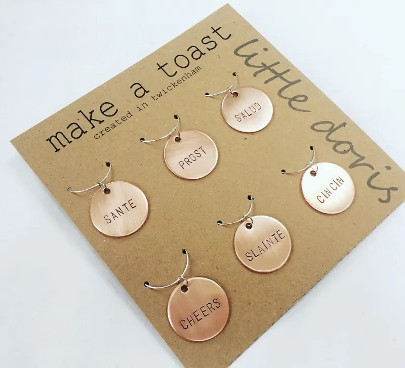 make a toast wine glass charms